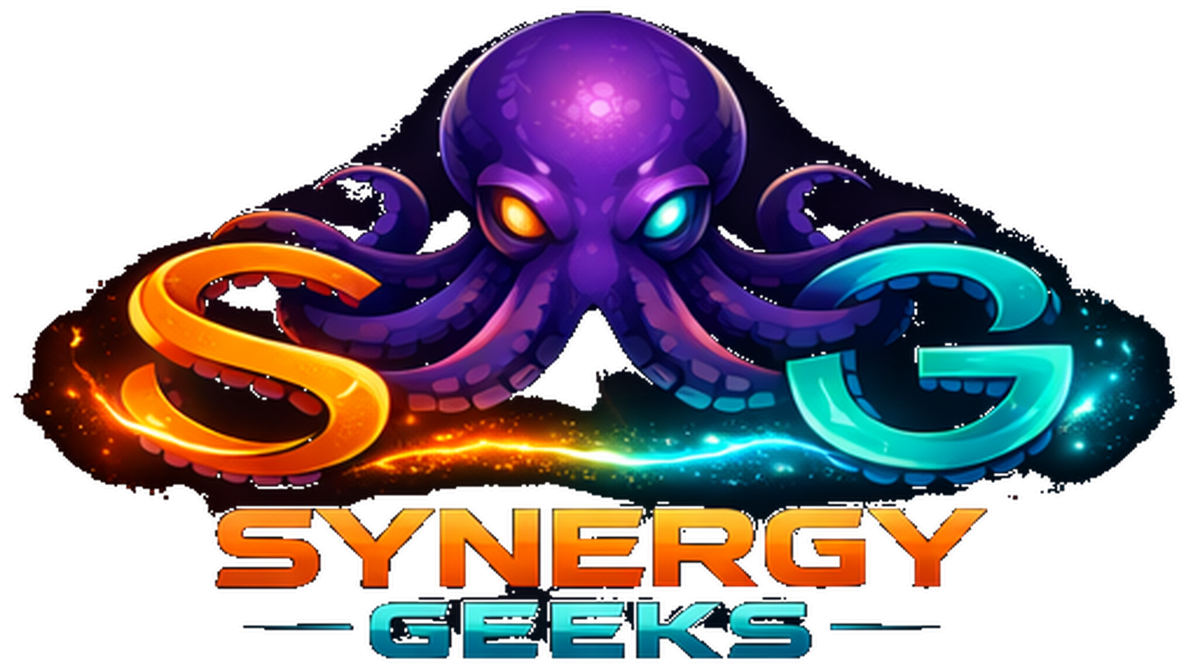 Synergy Geeks — kraken and SG logo mark